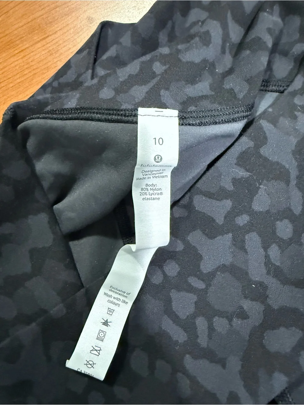 lululemon athletica Black Charcoal Print Leggings